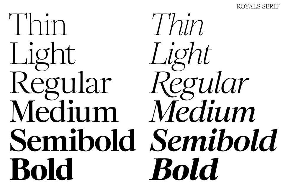 Royals Serif 优雅复古衬线字体家族